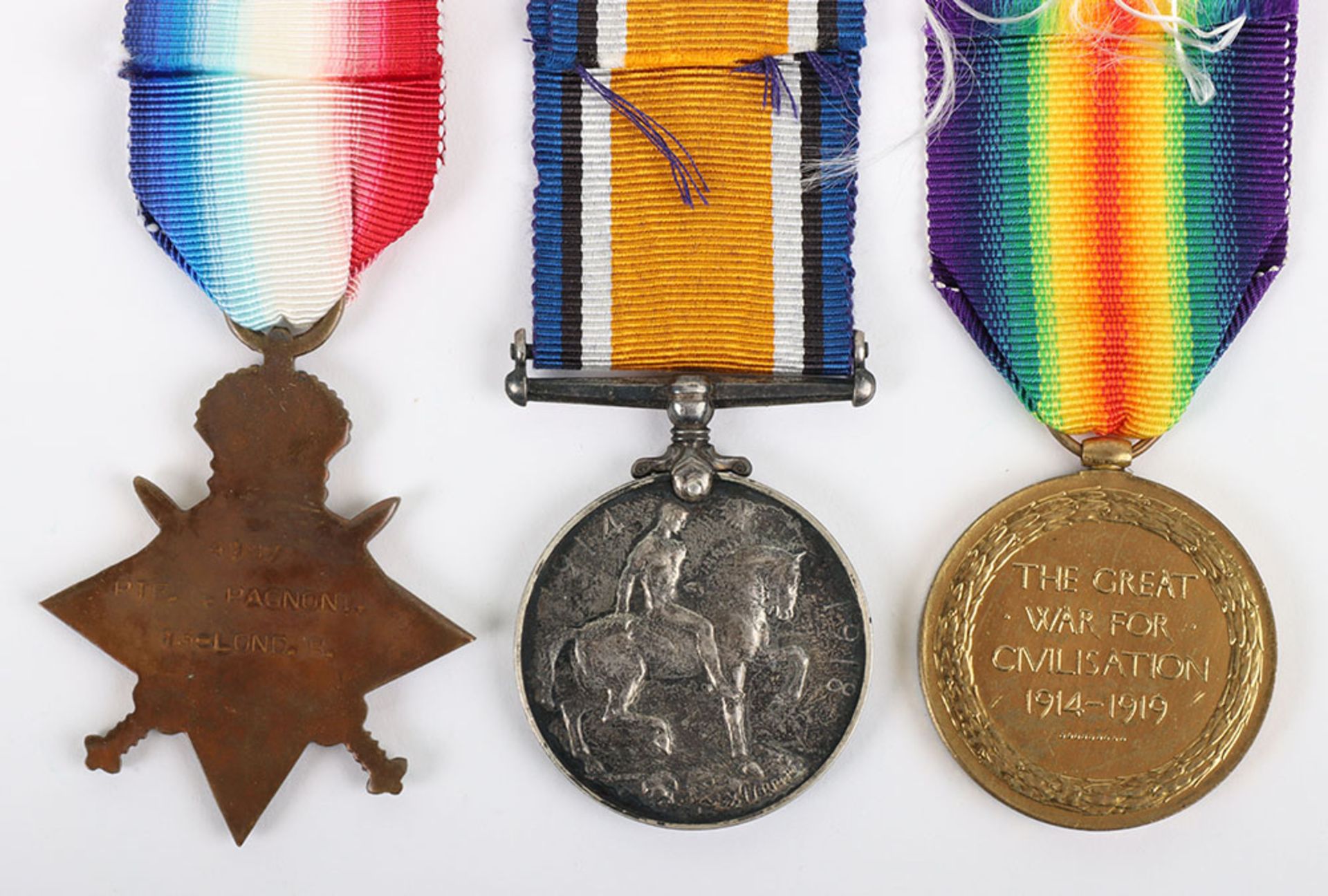 July 1916 Casualty 1914-15 Star Medal Trio to the 13th (County of London) Princess Louise’s Kensingt - Image 6 of 6