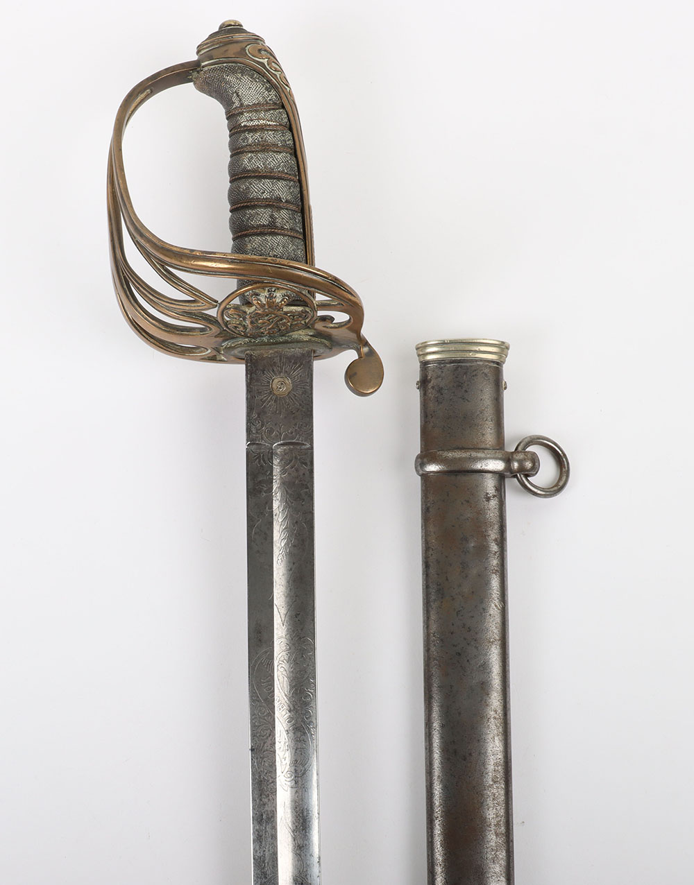 Scarce Victorian 1845 Pattern Infantry Officers Sword to A. R. HOLBROOK, 5th Hampshire Rifle Volunte