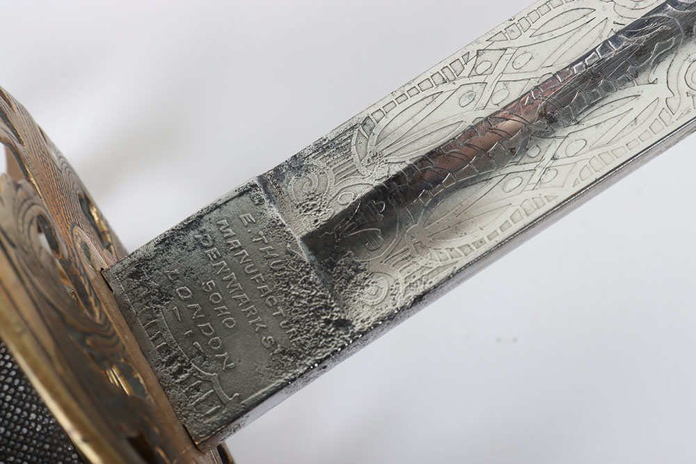 Rare Victorian 1857 Pattern Engineers Officers Sword of the Hampshire Submarine Miners - Image 10 of 14