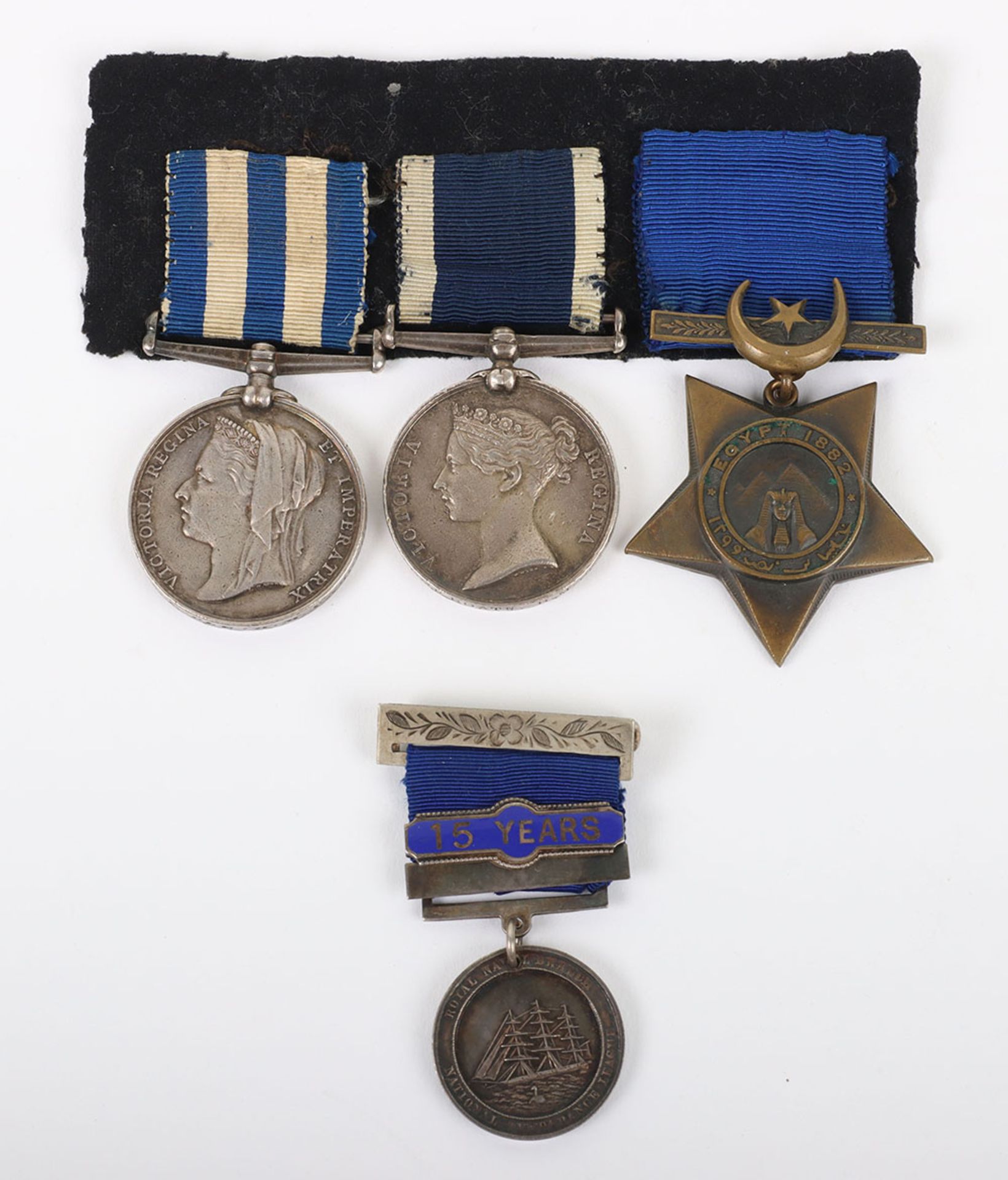 Royal Navy Long Service Medal Group of Three for Service in the 1882 Egypt Campaign