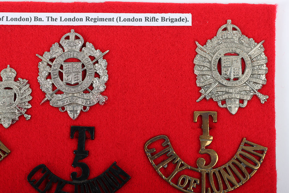 Selection of 5th (City of London) Battalion The London Regiment London Rifle Brigade Badges and Insi - Image 4 of 5