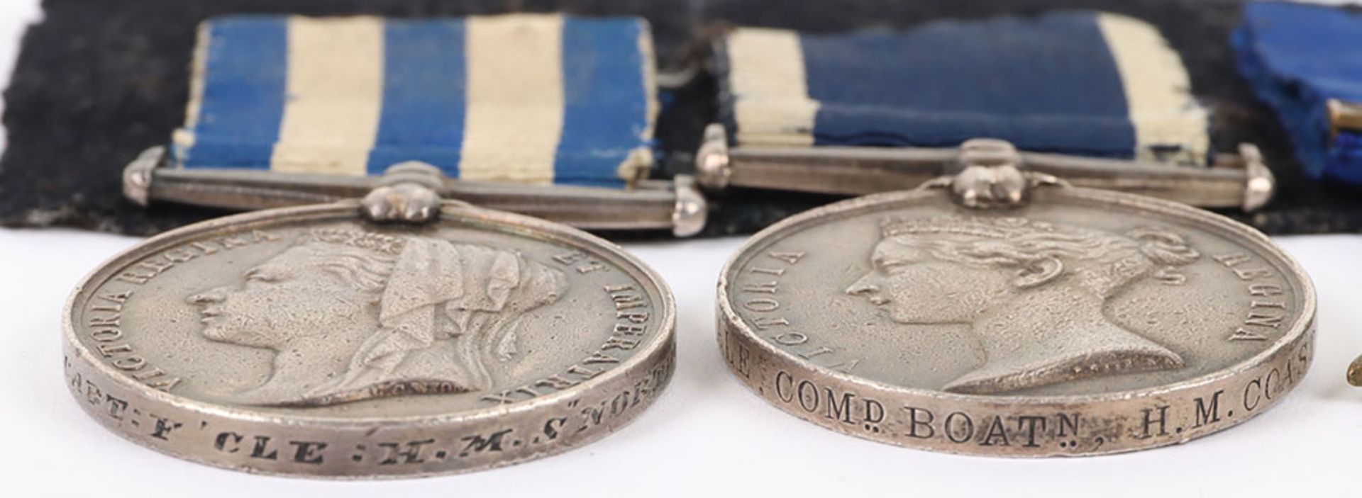 Royal Navy Long Service Medal Group of Three for Service in the 1882 Egypt Campaign - Bild 5 aus 9