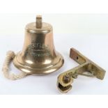 Unusual Regimentally Interesting 3/6th (Rifle) Battalion Kings Liverpool Regiment Mess Hall Bell