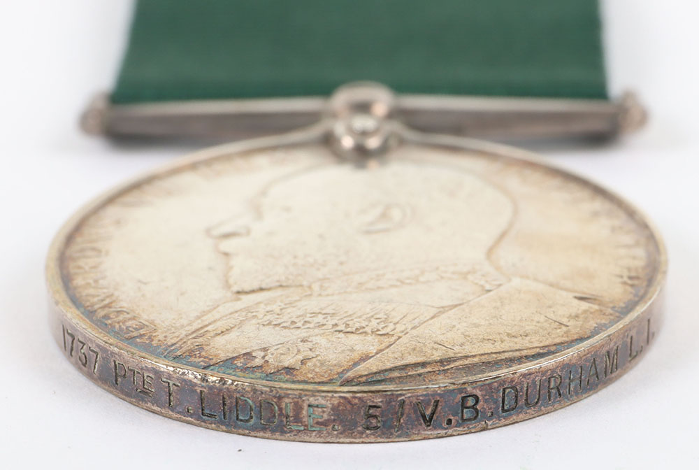 Edwardian Volunteer Long Service Medal to the 5th Durham Light Infantry - Image 3 of 5