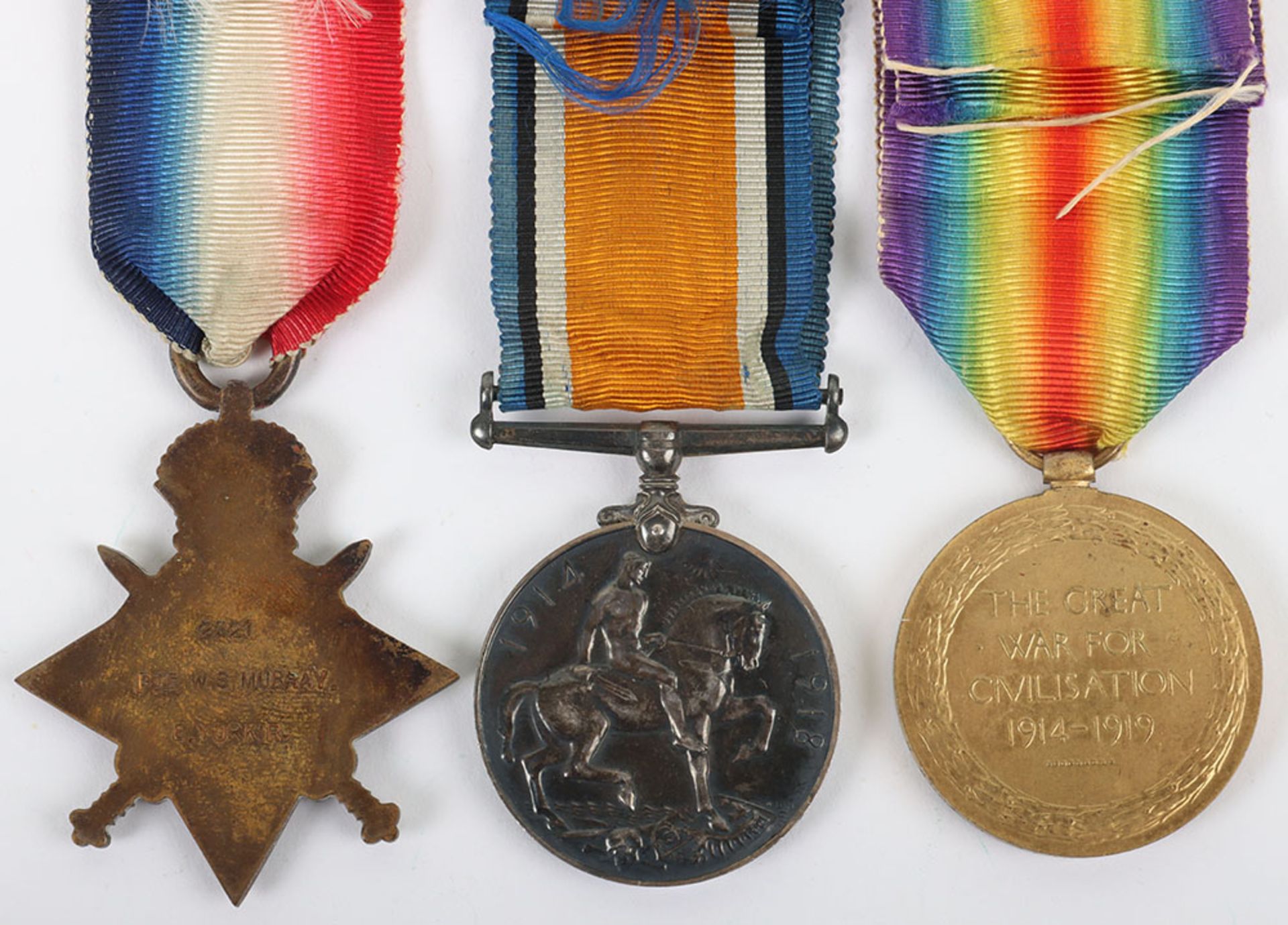 Great War 1914-15 Star Medal Trio to a Private in the East Yorkshire Regiment Who Was Accidently Sho - Image 4 of 7