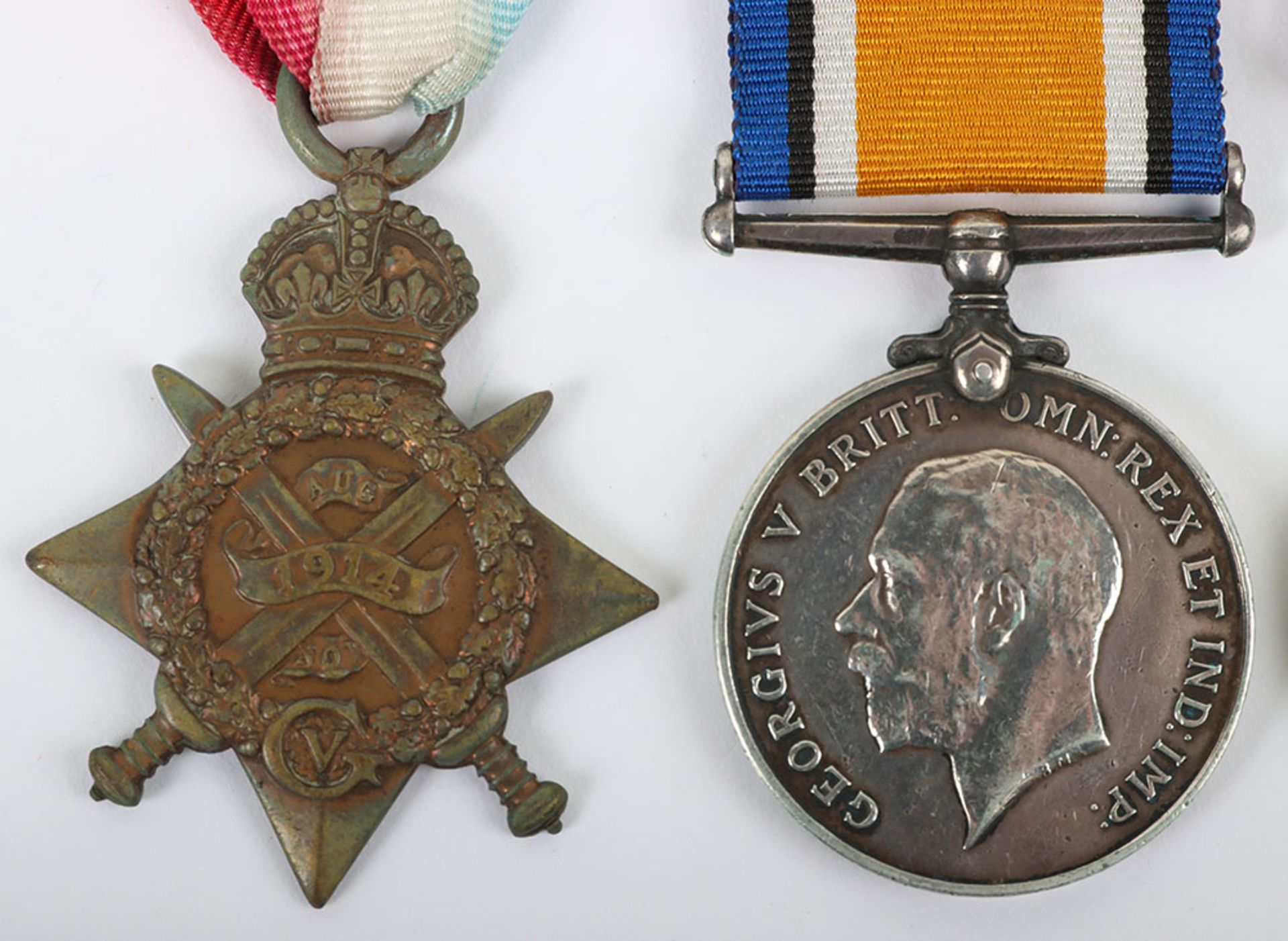 Great War 1914 Star Medal Trio to the 2nd Battalion The Queens (Royal West Surrey) Regiment - Bild 2 aus 7