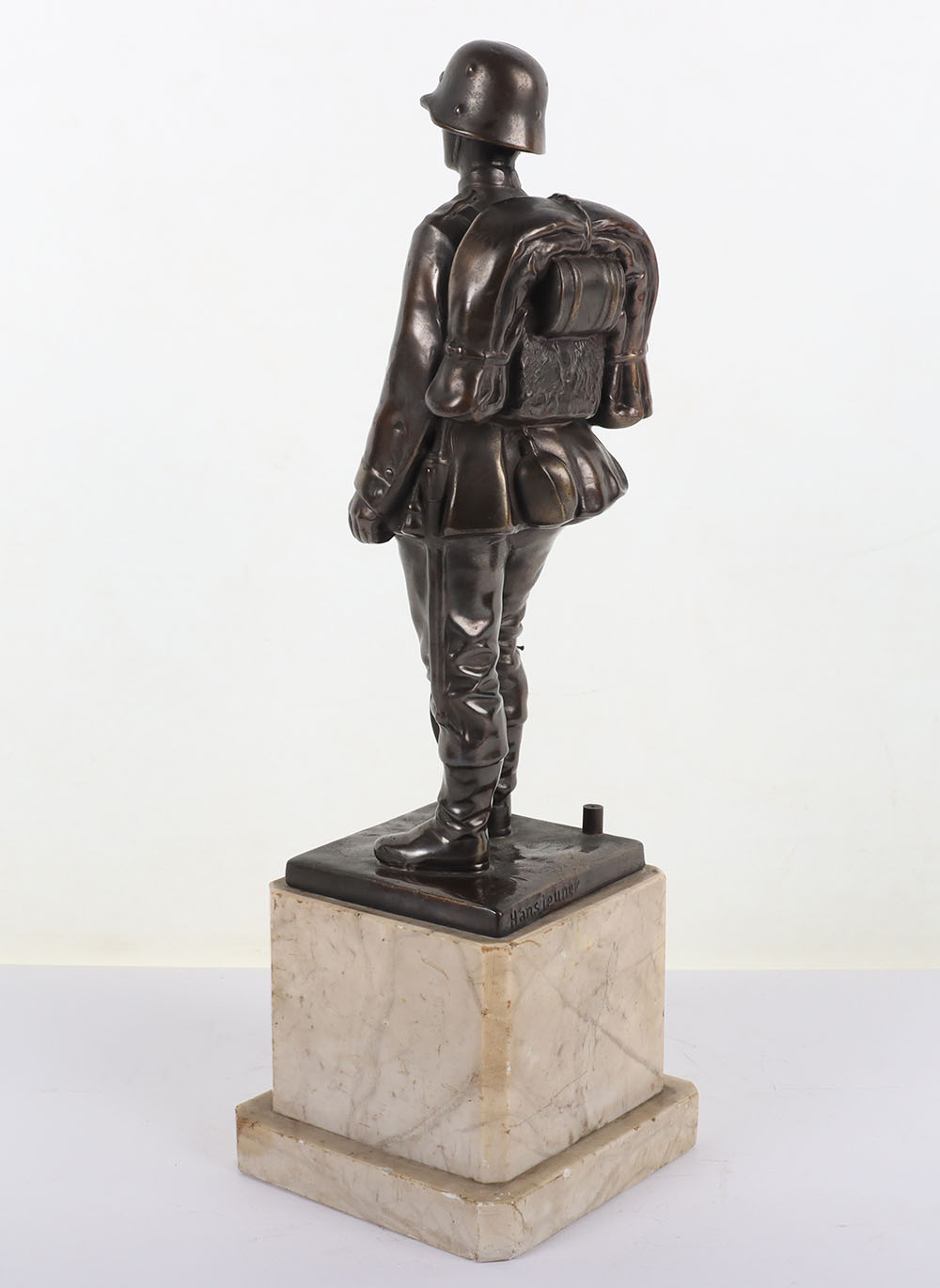 Bronzed Desk Statue of a WW1 German Soldier - Image 8 of 11