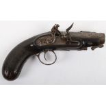 Unusual Irish 32 Bore Flintlock Travelling Pistol by McDermot, Dublin c.1820 Fitted with Spring Bay