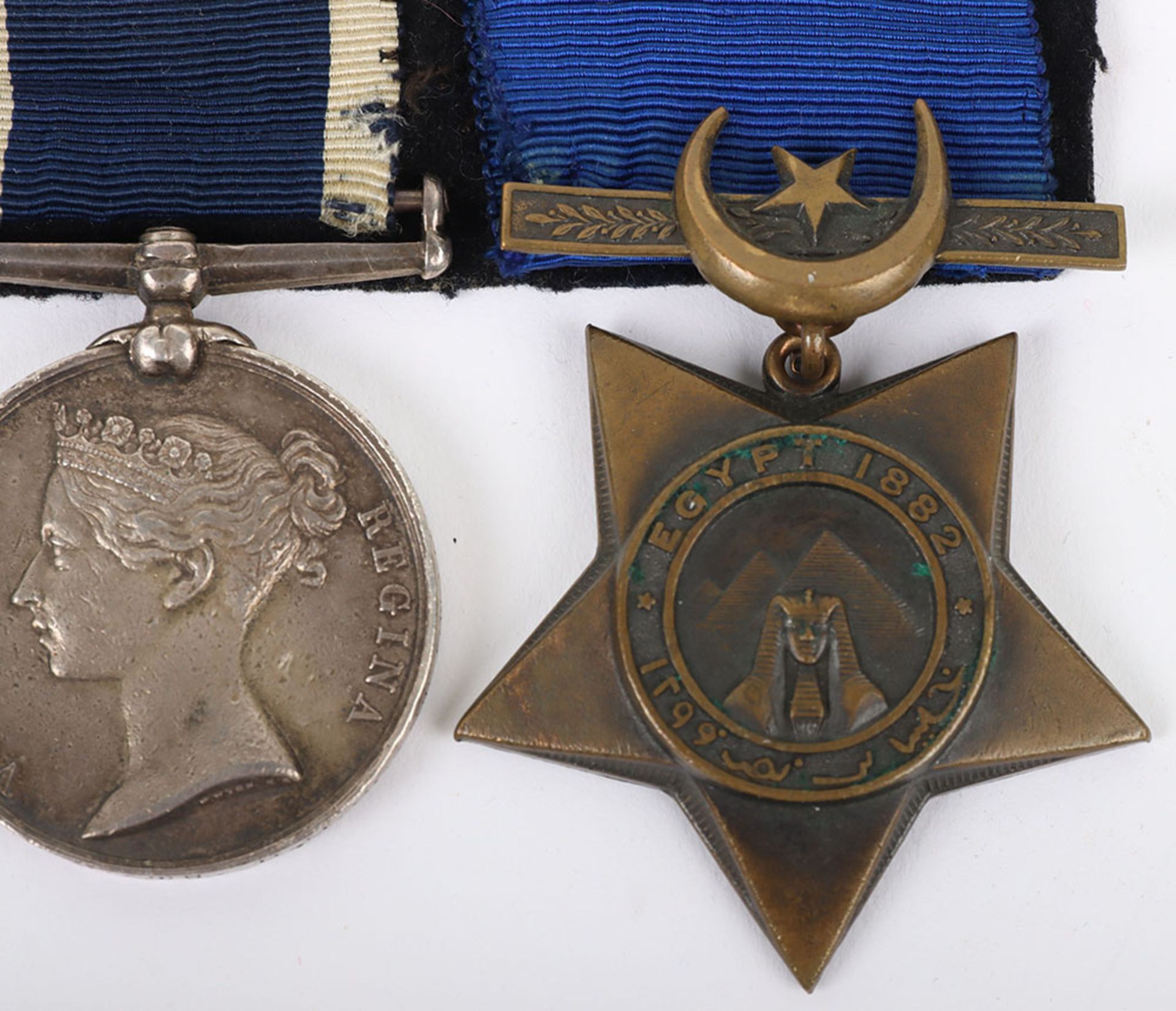 Royal Navy Long Service Medal Group of Three for Service in the 1882 Egypt Campaign - Bild 4 aus 9