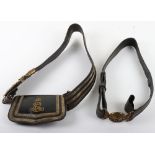 Edward VII Royal Army Medical Corps Officers Cross Belt and Pouch Set