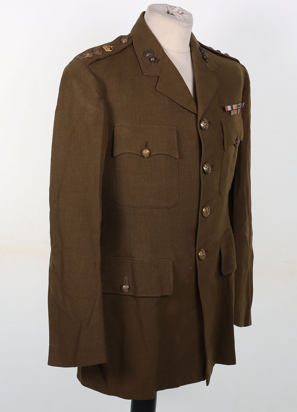 WW2 British Officers Service Dress Tunic of Colonel Robert H Sims 2nd Battalion Royal Welch Fusilier - Image 5 of 7
