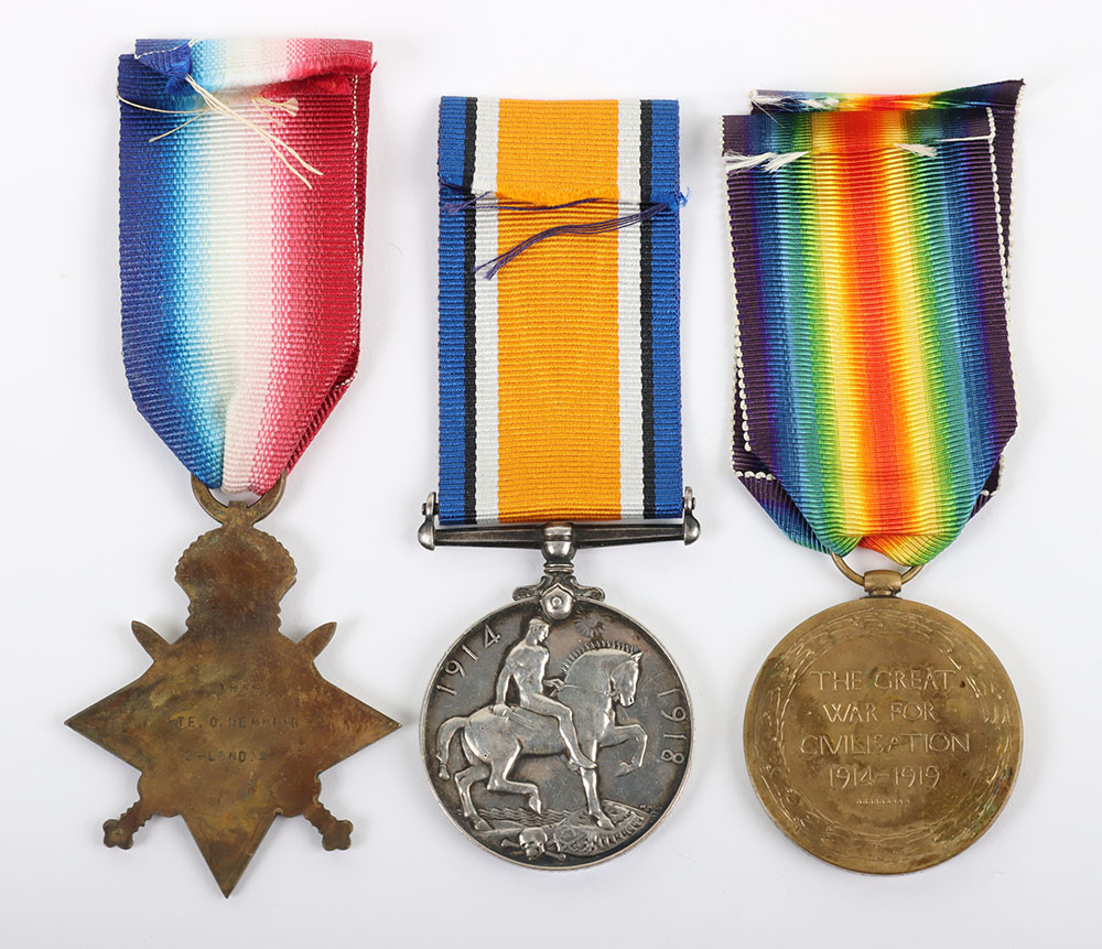 Great War 1914-15 Star Medal Trio to a Private in the London Regiment Who Later Transferred to the R - Image 4 of 7