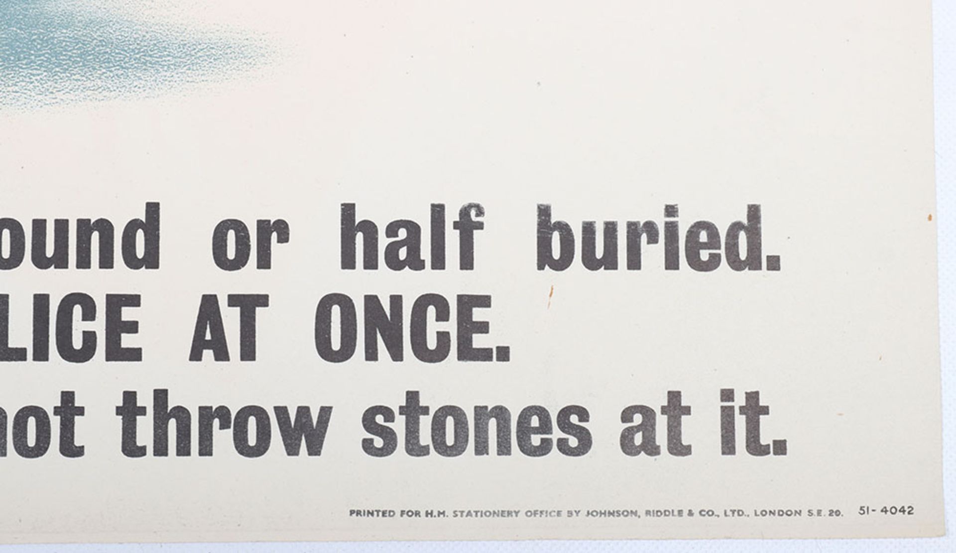 Rare British Home Front Warning Poster for Unexploded Bombs - Bild 4 aus 6