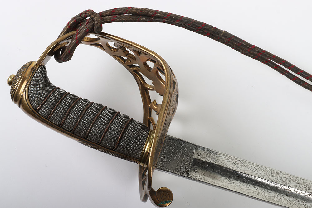 Rare Victorian 1857 Pattern Engineers Officers Sword of the Hampshire Submarine Miners - Image 12 of 14