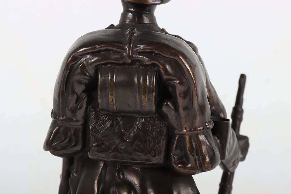 Bronzed Desk Statue of a WW1 German Soldier - Image 7 of 11