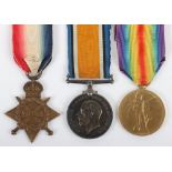 Great War 1914-15 Star Medal Trio to a Private in the East Yorkshire Regiment Who Was Accidently Sho