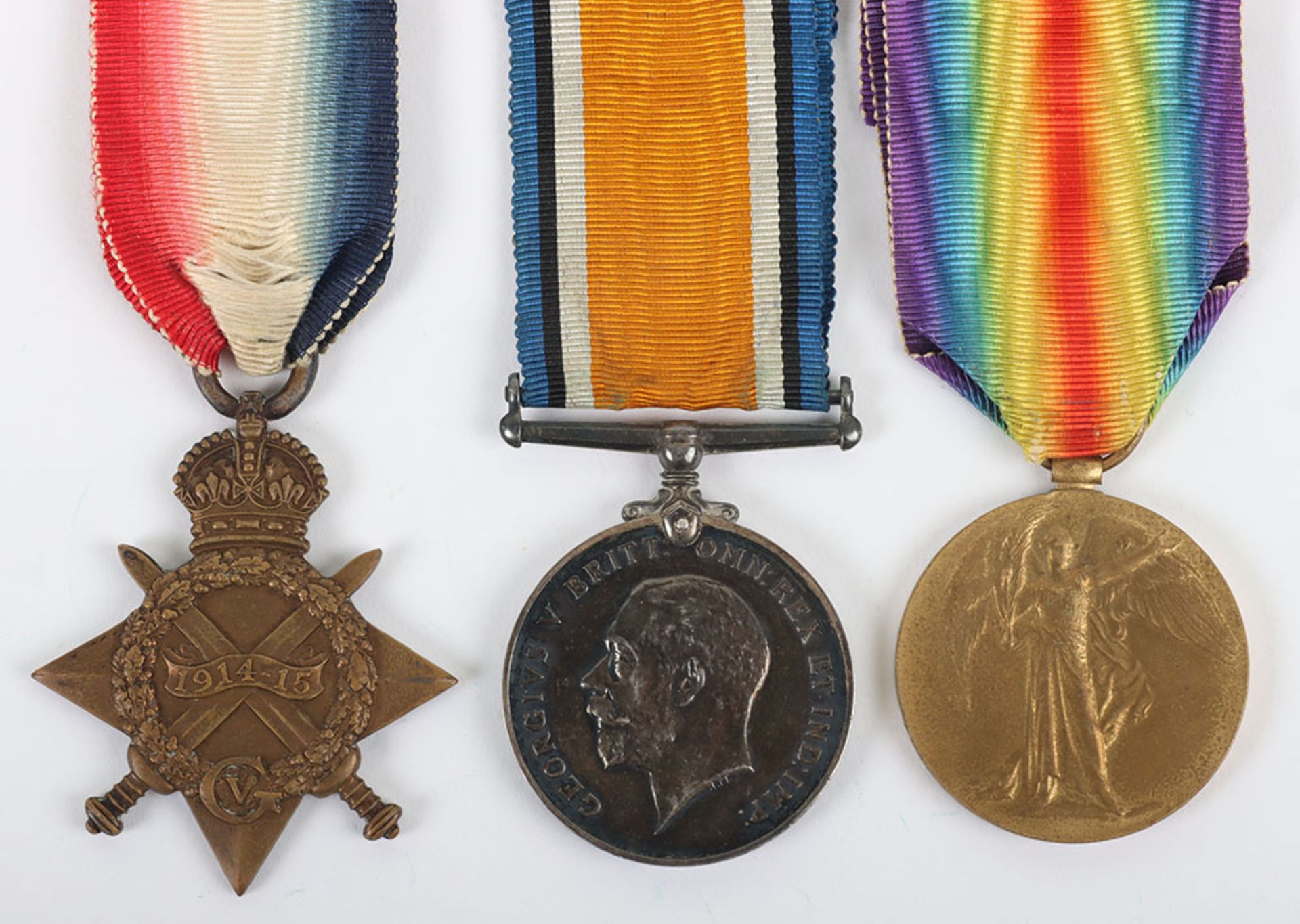 Great War 1914-15 Star Medal Trio to a Private in the East Yorkshire Regiment Who Was Accidently Sho