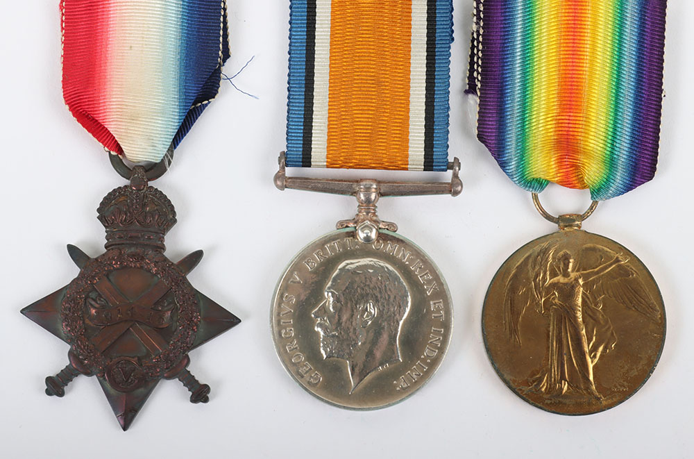 Great War 1914-15 Star Medal Trio to a Private in the Yorkshire Regiment Who Was Killed in Action a