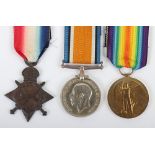 Great War 1914-15 Star Medal Trio to a Private in the Yorkshire Regiment Who Was Killed in Action a