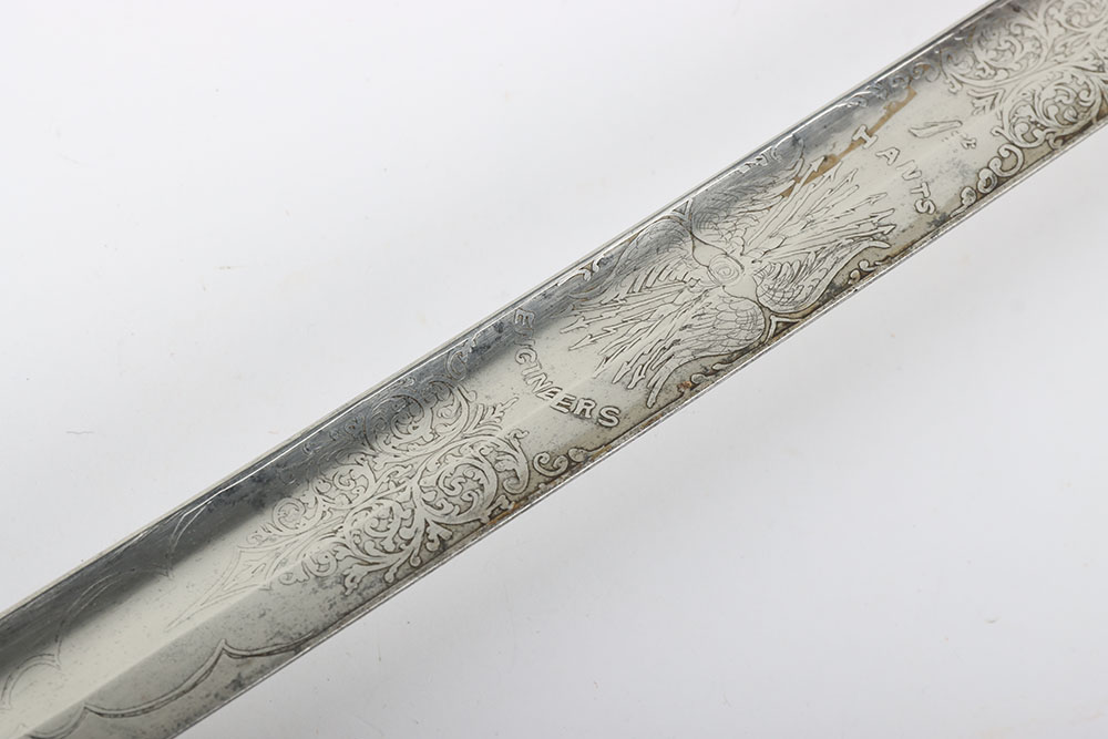 Scarce Victorian 1857 Pattern Officers Sword of the Hampshire Engineer Volunteers - Image 7 of 14