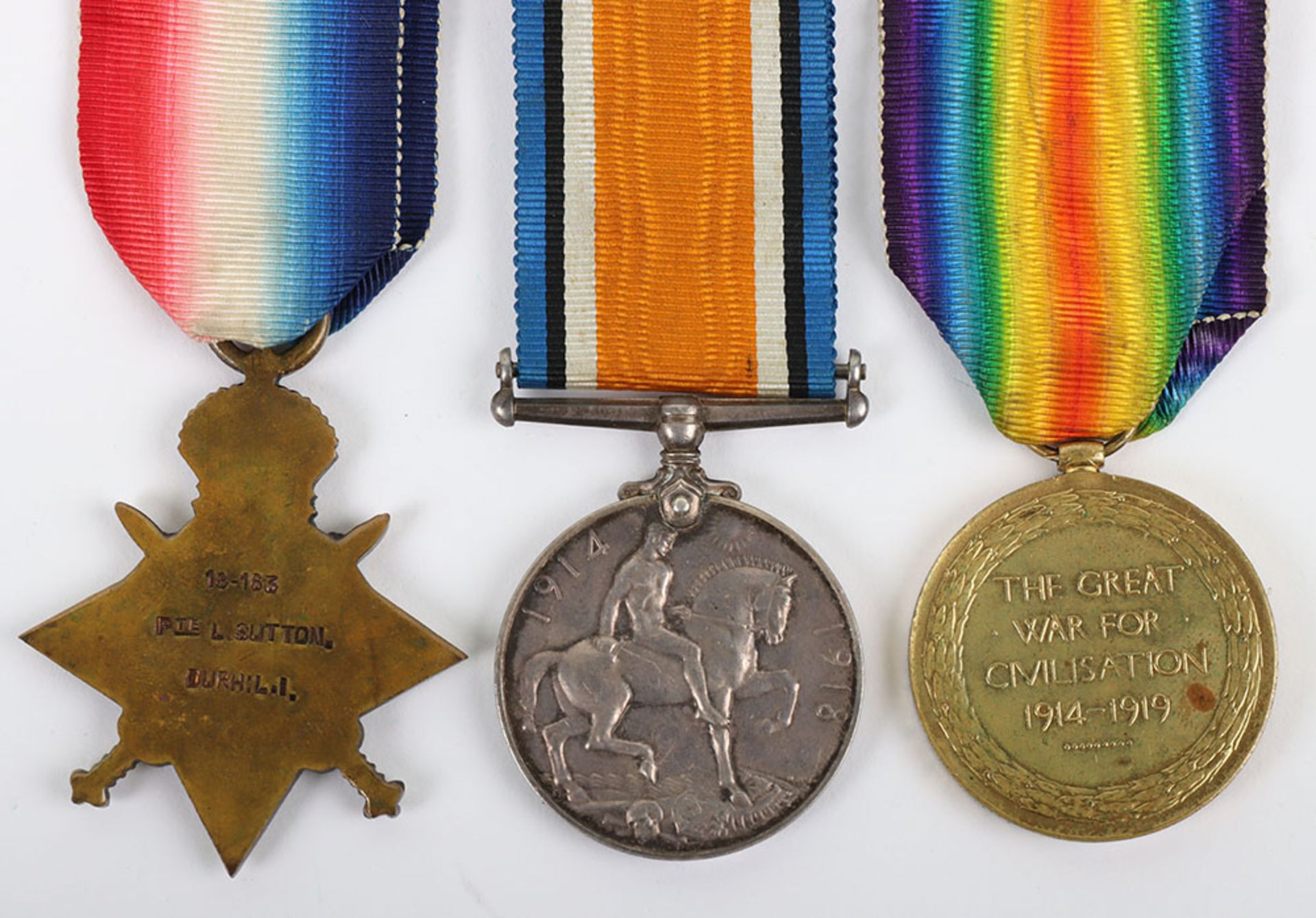 Great War 1914-15 Star Medal Trio to One of the Original Members of the 18th (1st County) Battalion - Bild 8 aus 8