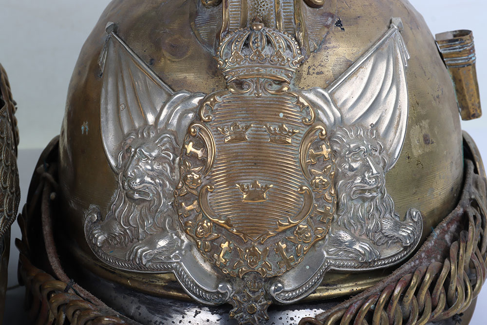 19th Century French Brass Fire Helmet - Image 4 of 9