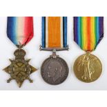 Great War 1914-15 Star Medal Trio to One of the Original Members of the 18th (1st County) Battalion