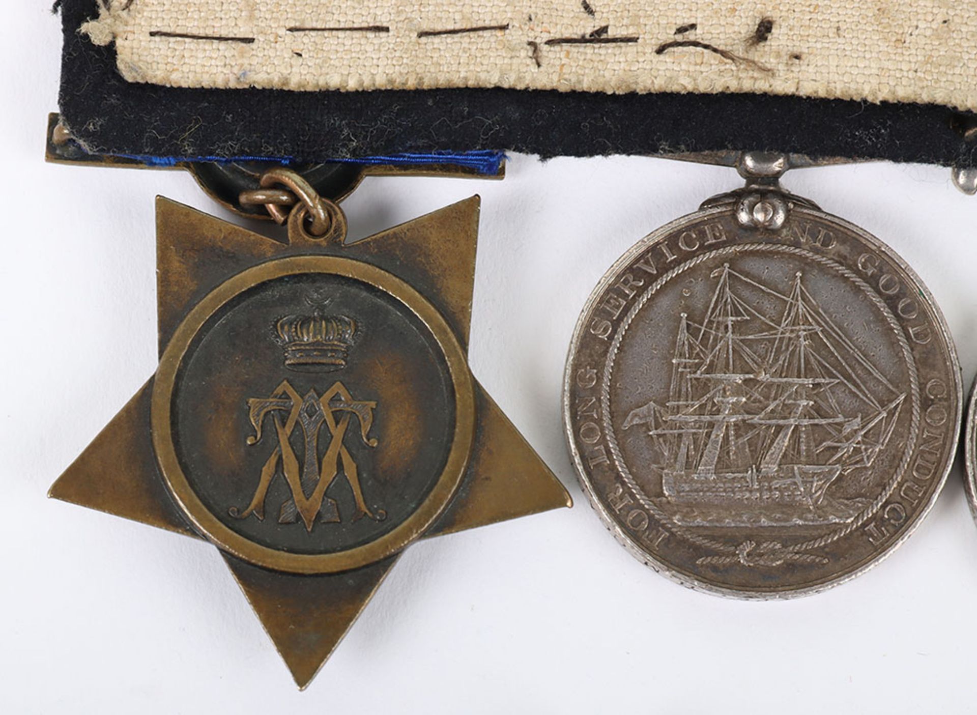 Royal Navy Long Service Medal Group of Three for Service in the 1882 Egypt Campaign - Bild 9 aus 9