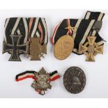 Imperial German Iron Cross Court Mounted Medal Pair