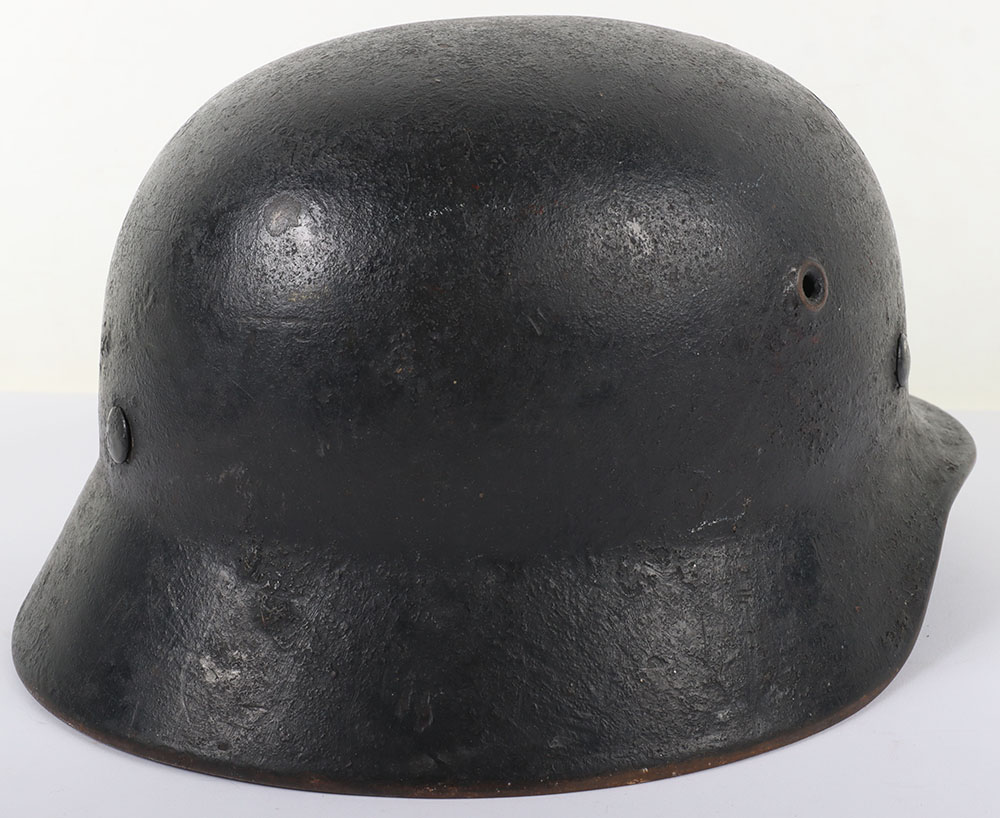 WW2 German Army M-40 Single Decal Steel Combat Helmet - Image 5 of 11