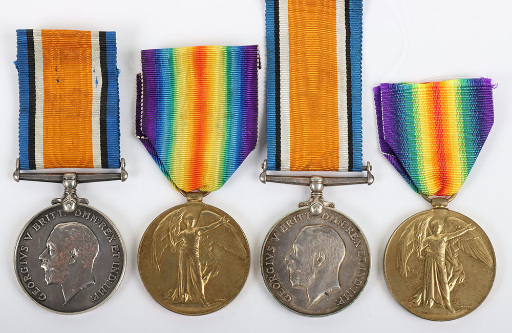 2x Pairs of Great War Medals to the Northumberland Fusiliers