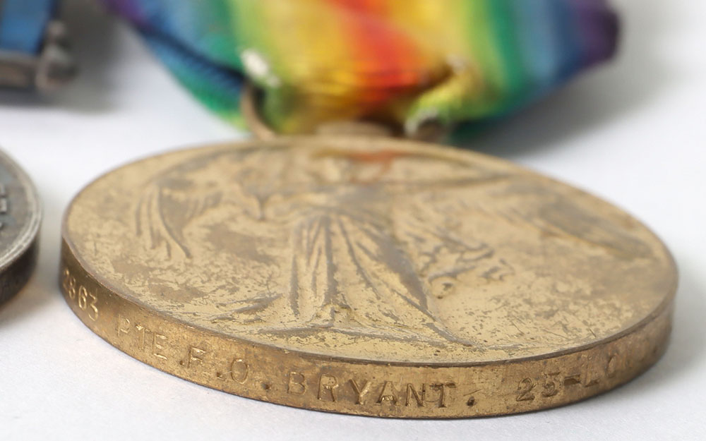 Great War 1919 Casualty Medal Pair to the 25th (County of London) London Regiment (Cyclists) - Image 4 of 6