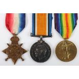 Great War 1914-15 Star Medal Trio to a Private in the 10th Battalion York & Lancaster Regiment Who W