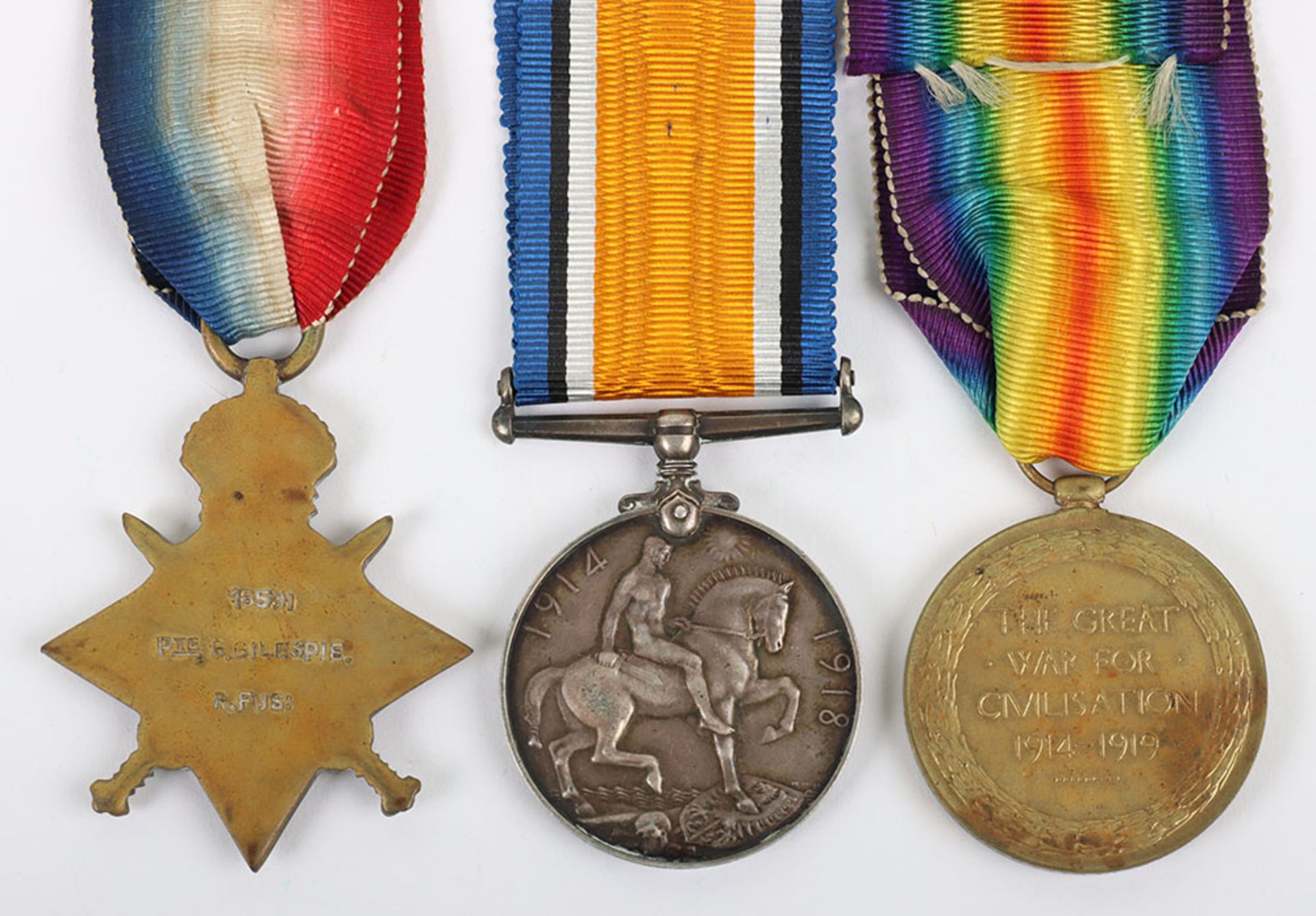 Great War 1914-15 Star Medal Trio to the Royal Fusiliers - Image 8 of 8