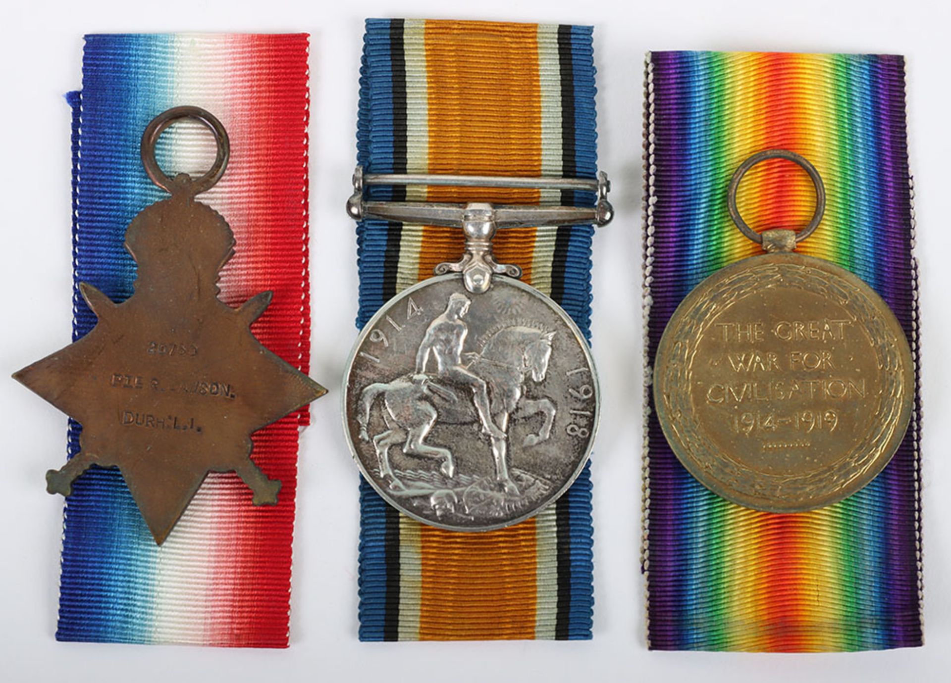 Great War 1914-15 Star Medal Trio to a Private in the 2nd Durham Light Infantry Who Died of Wounds C - Bild 8 aus 8