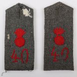Pair of WW1 German Simplified Shoulder Straps for the 40th (Altmark) Field Artillery Regiment