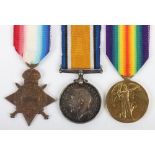 July 1916 Casualty 1914-15 Star Medal Trio to the 13th (County of London) Princess Louise’s Kensingt
