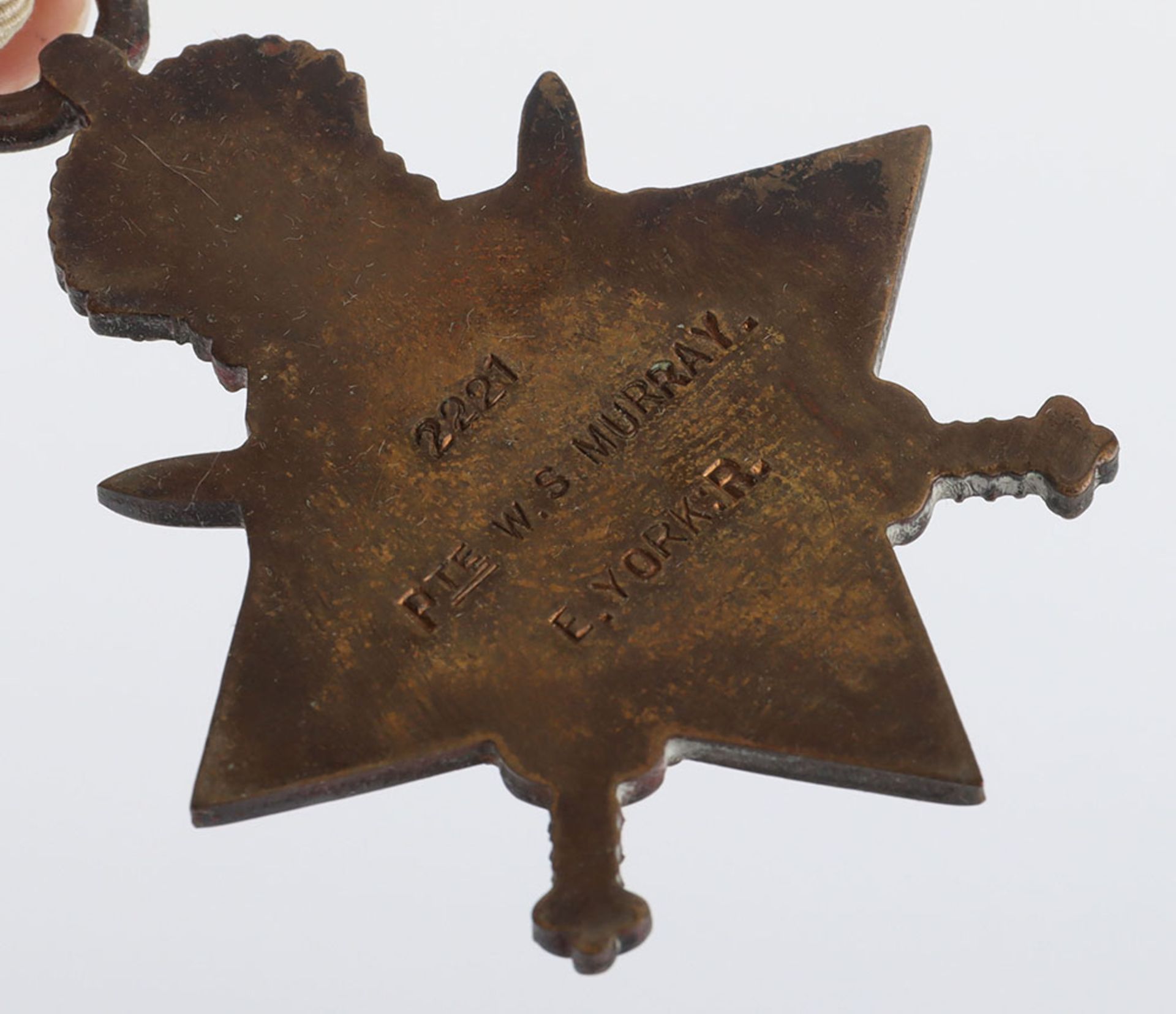 Great War 1914-15 Star Medal Trio to a Private in the East Yorkshire Regiment Who Was Accidently Sho - Bild 6 aus 7