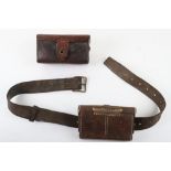 WW2 Japanese Infantry Leather Belt and Ammunition Pouches