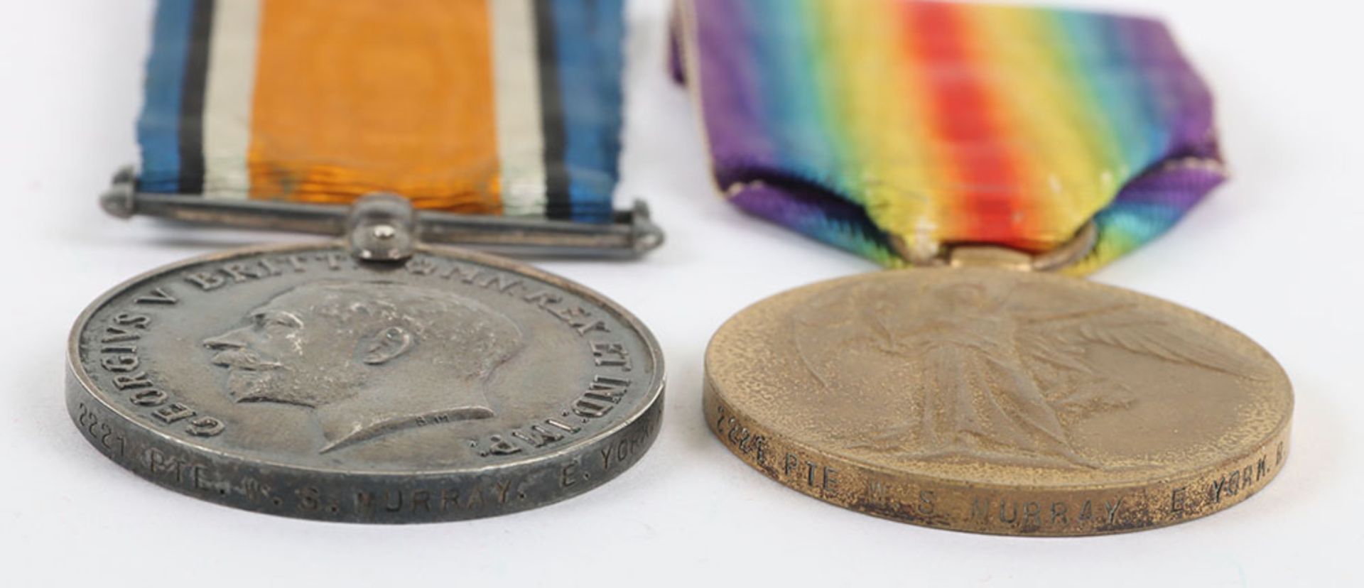 Great War 1914-15 Star Medal Trio to a Private in the East Yorkshire Regiment Who Was Accidently Sho - Bild 7 aus 7