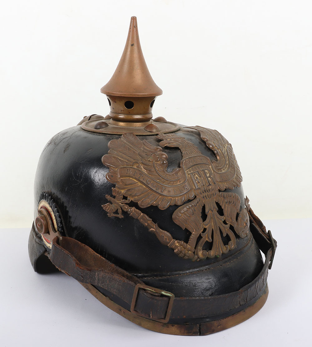 Imperial German Other Ranks Named and Regimentally Marked Pickelhaube to Infantry Regiment Nr 25 (1s