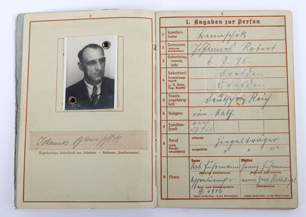 Rare WW2 German Army Prison Guard Wehrpass, Killed in Action in 1944 - Image 4 of 8