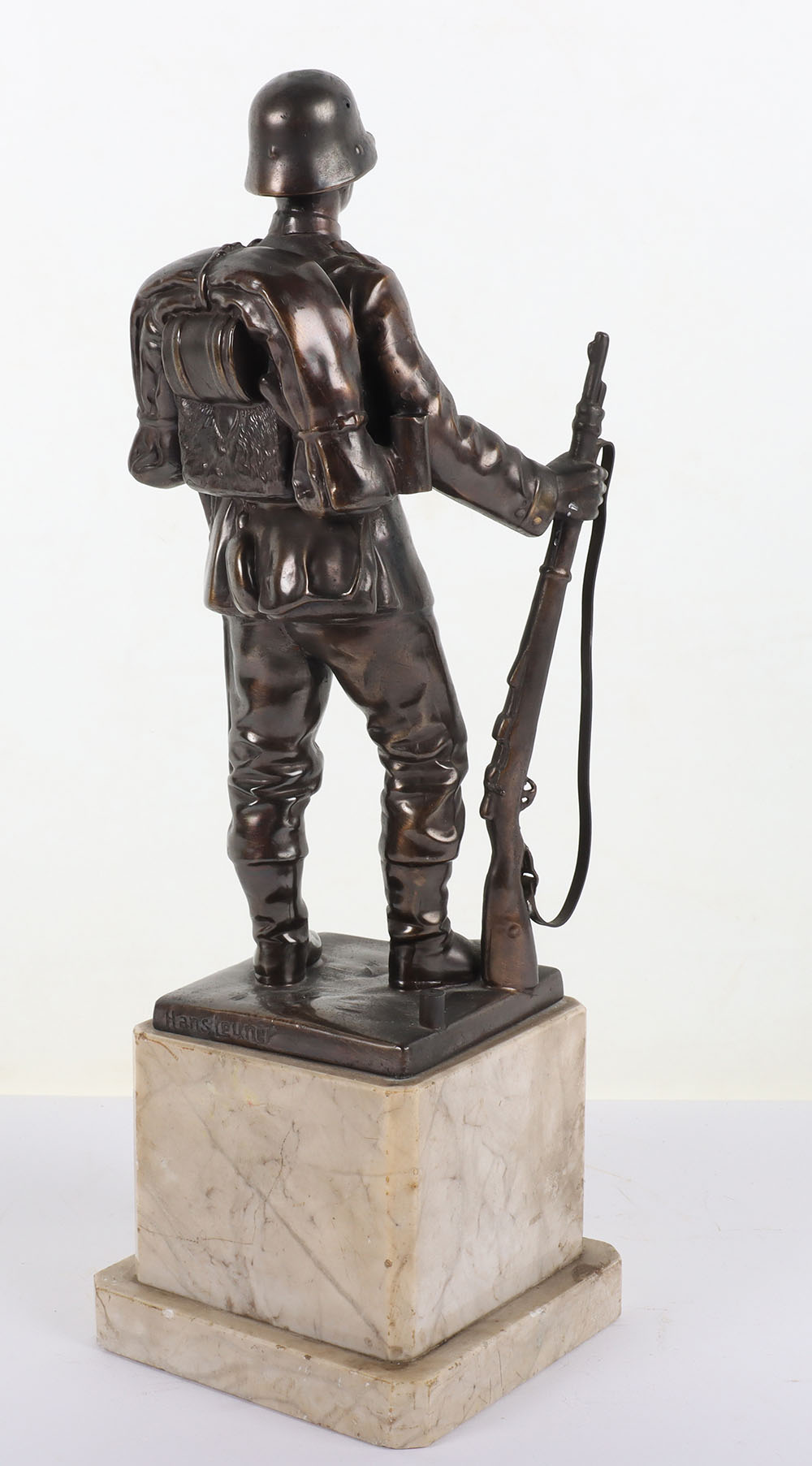 Bronzed Desk Statue of a WW1 German Soldier - Image 5 of 11