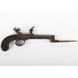 Flintlock Boxlock Travelling Pistol by S. WALLIS