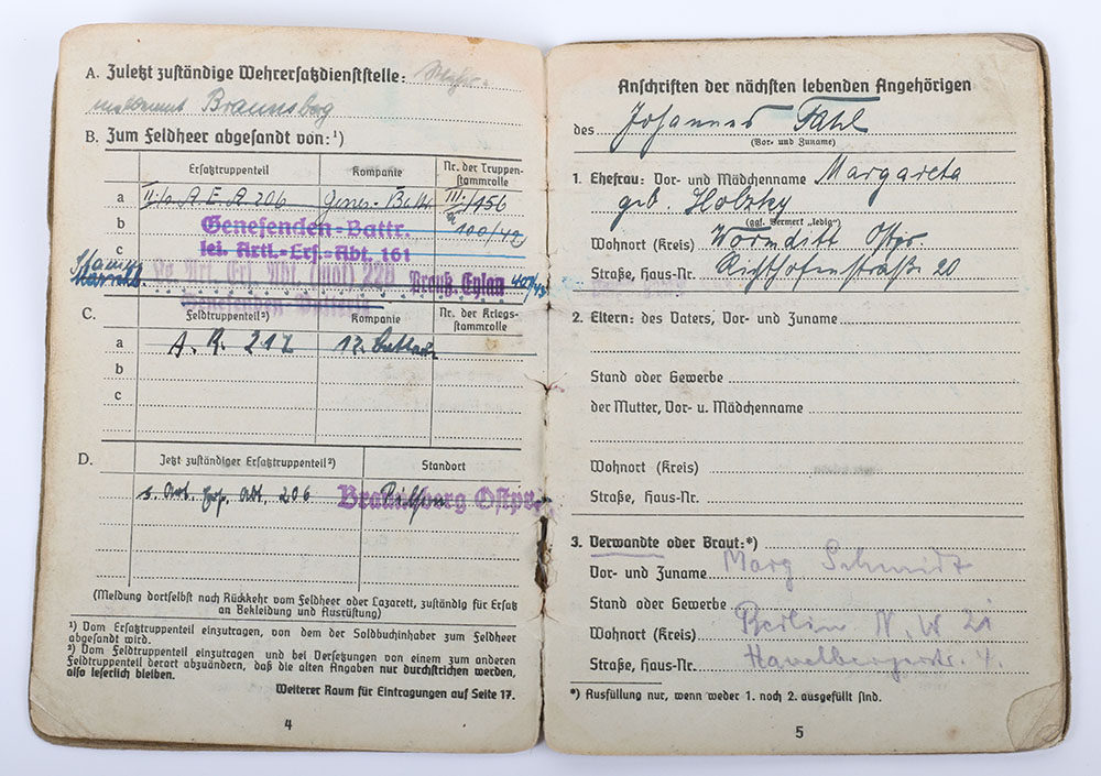 WW2 German Army Soldbuch to Army Administration Officer - Image 4 of 7