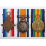 Great War 1914-15 Star Casualty Medal Trio to a Private in the 16th (Church Lads Brigade) Kings Roya