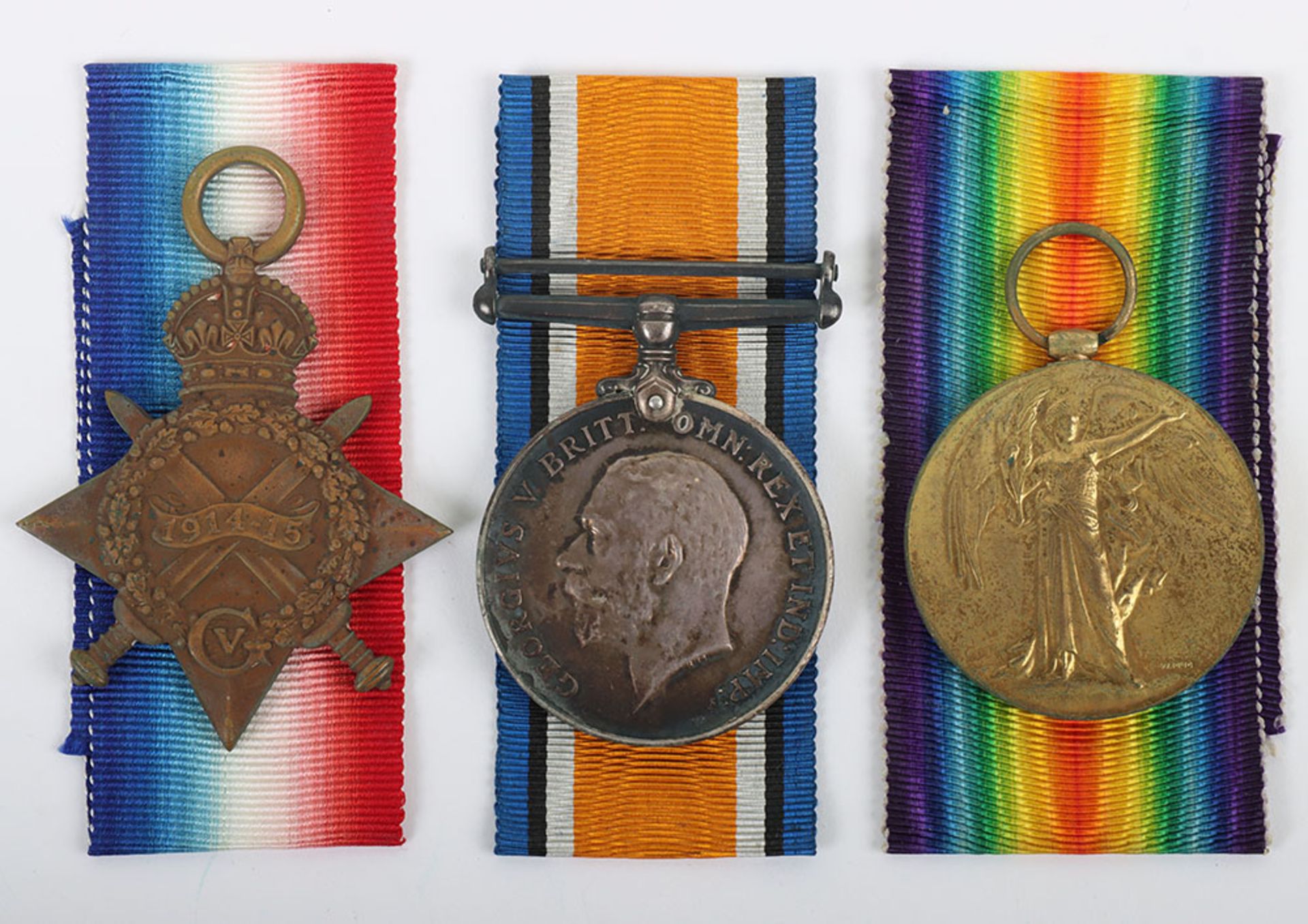 Great War 1914-15 Star Casualty Medal Trio to a Private in the 16th (Church Lads Brigade) Kings Roya