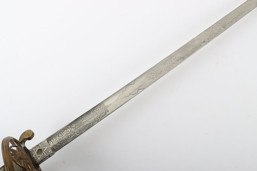 Scarce Victorian 1845 Pattern Infantry Officers Sword of the 2nd Hampshire Rifle Volunteers - Image 8 of 13
