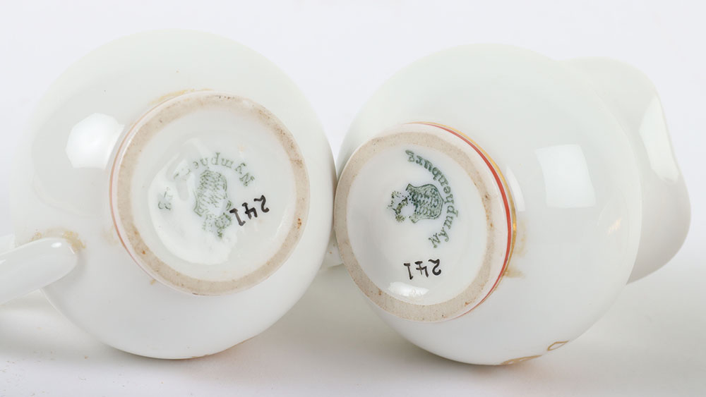 2x China Cream Jugs Liberated from Adolf Hitlers Personal Dinner Train Carriage - Image 6 of 6