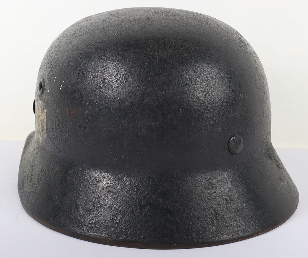 WW2 German Army M-40 Single Decal Steel Combat Helmet - Image 4 of 11